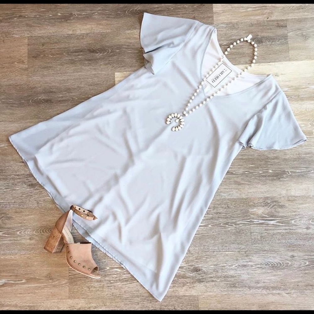 White chiffon shift dress from Tailored Boutique